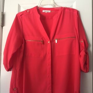 Bright pink Calvin Klein button down